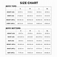 Youth Size Chart