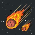 Vetor de meteoro caindo no fogo | Vetor Premium