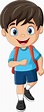 niño pequeño de dibujos animados con mochila ir a la escuela 8734892 ...