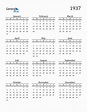 1937 Calendar (PDF, Word, Excel)