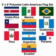 Latin Countries Flags : 12 X 18 Set Of 10 Latin Flags Set 2 1 800 Flags ...
