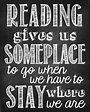 Reading Gives Us Someplace to Go Printable and Bookmarks