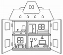 Dollhouse coloring page | Free Printable Coloring Pages
