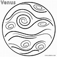 Coloriage Planète Venus vecteur dessin gratuit à imprimer