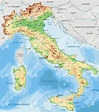Magnetická mapa Talianska, geografická, farebná