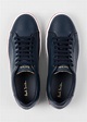 Paul Smith Dark Navy Leather 'basso' Trainers With 'artist Stripe ...