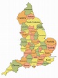 Mapa De Condados Ceremoniales De Inglaterra Ilustración del Vector ...
