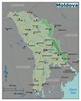 Large regions map of Moldova | Moldova | Europe | Mapsland | Maps of ...
