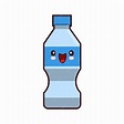Botella de plástico de agua Dibujos animados Kawaii Vector de ...