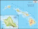 Physical Map of Hawaii State - Ezilon Maps