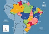 Brasil mapa con estado capital y ciudad nombres 20982043 Vector en Vecteezy