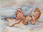 Original watercolor painting 'Happy feet vol2' by SuayaArt Pastel ...