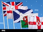Flags of the United Kingdom of Great Britain - England, Scotland, Wales ...