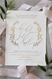 elegant gold script | Pinterest wedding invitations, Wedding stationery ...