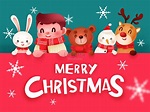 快樂聖誕可愛插畫背景圖案素材，桌布圖片免費下載 -zh.lovepik.com