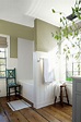 A fresh, spa-like green paint color is perfect for the master bathroom ...
