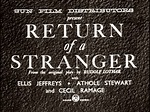 Return of a Stranger (1937 film)