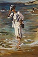 Frau am Strand. 1908 von Max Liebermann: Kunstdruck kaufen
