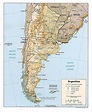Detailed road and relief map of Argentina. Argentina detailed road and ...