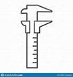 Vernier Caliper Thin Line Icon, Tool and Instrument, Gauge Sign, Vector ...