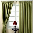 Green Jacquard Curtain Modern Striped Design Fully Lined - 90" X 54" Drop