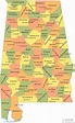 Alabama Cities Map | Color 2018