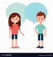 Boy and girl talking to each other conversation Vector Image