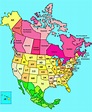 Map Of North America Showing States And Provinces