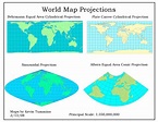 world map projections | Map, World map, Projection mapping