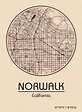 Karte / Map ~ Norwalk, Kalifornien / California - Vereinigte Staaten ...