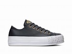 Zapatilla Converse Chuck Taylor Plataforma Cuero Mujer Negro ...