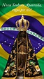 Nossa Senhora Aparecida com a bandeira do Brasil