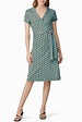 Green Printed Wrap Dress by Diane von Furstenberg for $70 | Rent the Runway