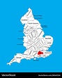 Map surrey south east england united kingdom Vector Image