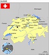 Carte géographique et touristique de la Suisse, Berne. Géographie de la ...