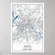 Berlin Deutschland Germany City Map Coordinates Poster | Zazzle.co.uk