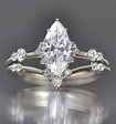 Unique Engagement Ring Double Marquise Set Diamond Ring - Etsy UK