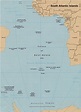 Map of the South Atlantic Ocean Islands