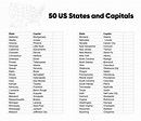 Us State Capitals List Printable | Images and Photos finder