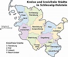 Schleswig-Holstein | Land - Landkreise - Städte - Karte