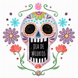Crânio colorido com flores para o dia dos mortos - Download Vetores e Gráficos Gratuitos