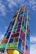 Floating multi-coloured glass tower at NewLife church by NBRS ...