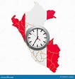 Time Zones in Peru Concept. 3D Rendering Stock Illustration ...