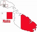 Mapa y bandera de malta | Vector Premium