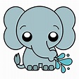 Cómo dibujar un Elefante Kawaii | COMODIBUJAR.CLUB | Dibujos kawaii de ...