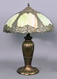 Sold at Auction: Antique slag glass table lamp: an old Miller type ...