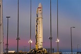 The Antares rocket on the launch pad at sunset tonight. It will be ...