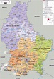 Grande mapa político y administrativo de Luxemburgo con carreteras ...