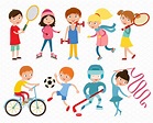 Kids in sport vector | Education Illustrations ~ Creative Market
