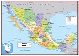 Large detailed political and administrative map of Mexico with roads ...